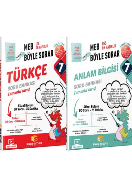 7. Sınıf Türkçe Soru Bankası ve 7. Sınıf Anlam Bilgisi Soru Bankası