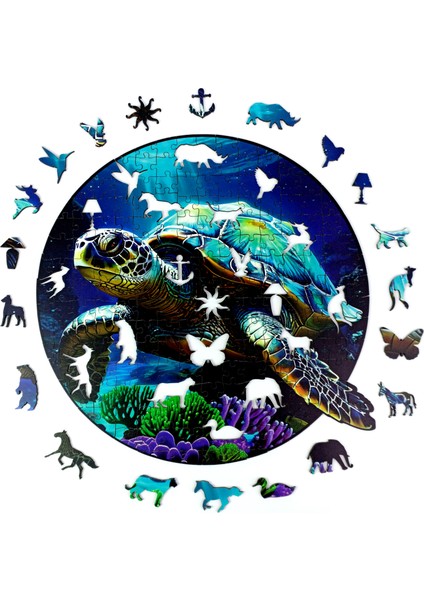 NG Puzzle Caretta Tasarımlı Özel Figürlü Ahşap Puzzle Yapboz Ahşap Kutusunda