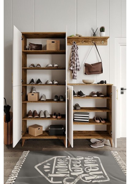 Mapa Home Living Panjurlu Metal Kulp PRT6190 Portmanto Vestiyer Ekru Cveviz