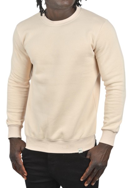 Sıfır Yaka Üç Iplik Kalın Unisex Pamuklu Basic Sweatshirt 2501560 fırsatları