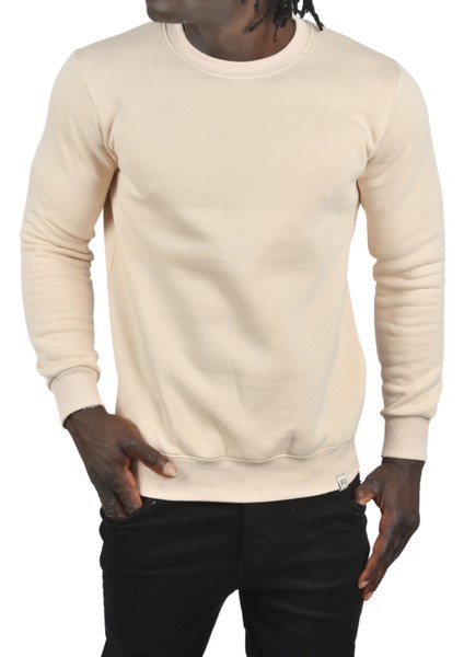 Sıfır Yaka Üç Iplik Kalın Unisex Pamuklu Basic Sweatshirt 2501560 indirimleri