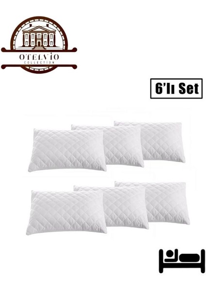 6'lı Set Yastık Koruyucu, Tela Kapitoneli Yastık Alezi, 50 x 70 cm