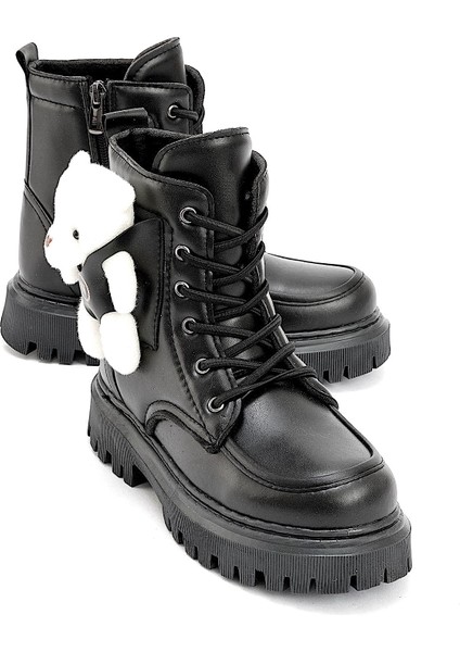 YP.1800 Siyah Fermuarlı Ayıcıklı Kız Çocuk Postal Bot fiyatları