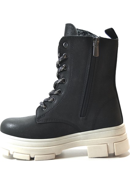 PC.0012 Siyah Bej Fermuarlı Kız Çocuk Postal Bot fiyatları