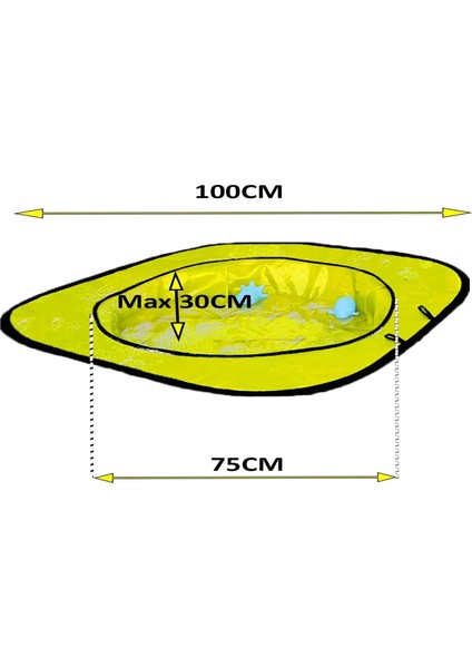 Sarı Plaj Çocuk Bebek Havuzu Taşınabilir Katlanır Kurmalı Bebek Plaj Havuzu Deniz Plaj Oyuncakları