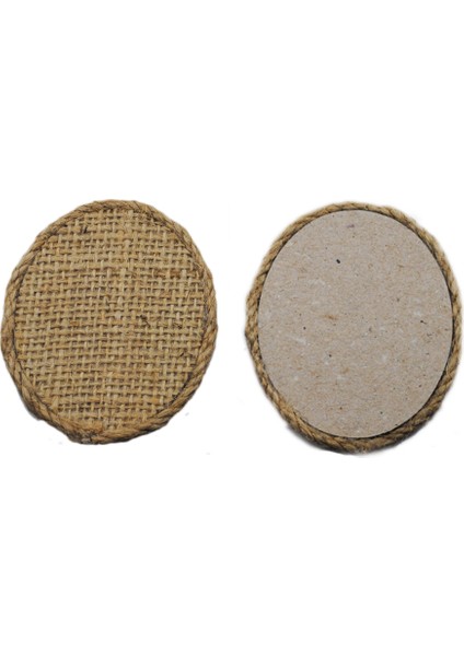 Jüt Hasır Çerçeve (Natural Kanaviçe Obje) Oval Model (10 Adet)