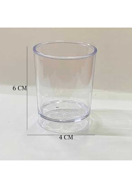 Mika Akrilik Shot Bardak Mum Bardağı 6x4.2 cm 35 cc (12 Adet)