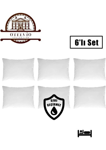 6'lı Set Sıvı Geçirmez Yastık Koruyucu Alez Fermuarlı , 50 x 70 cm