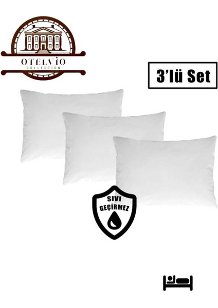 3'lü Set Sıvı Geçirmez Yastık Koruyucu Alez Fermuarlı , 50 x 70 cm