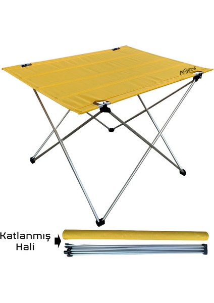 54001 Argeus Katlanabilir Alüminyum Masa /Sarı