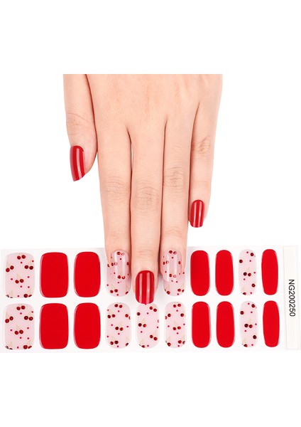 Cherry Lady Nail Art Jel Tırnaklar, 20 Adet (2 Kullanım)