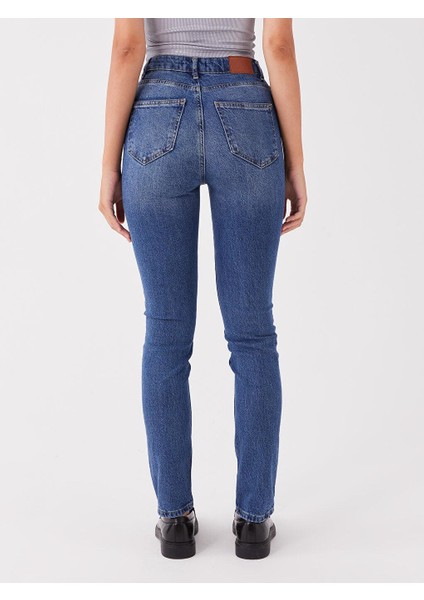 Yüksek Bel Straight Fit Kadın Jean Pantolon