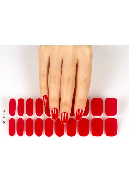 Basic Red Jel Tırnak, 20 Adet (2 Kullanım)