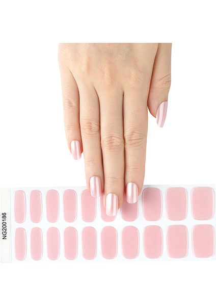 Pearly Pink Basic Jel Tırnak 20 Adet (2 Kullanım)