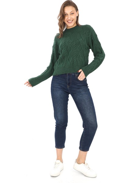 Saç Örgü Triko Kazak-Yeşil fiyatları