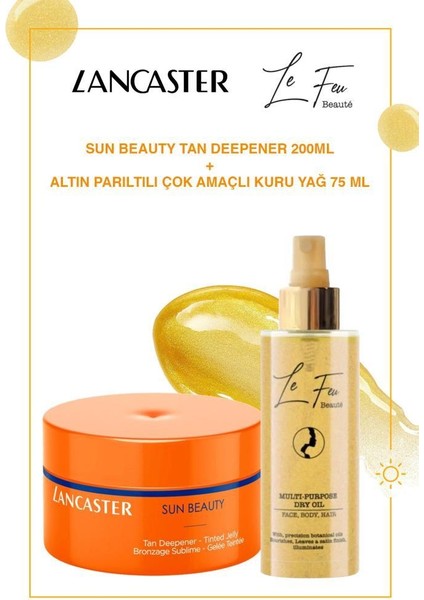 Tan Deepener Işıltılı Altın Parıltılı-Çikolata Tadında Bronzlaştırıcı Set