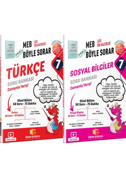 7. Sınıf Türkçe Soru Bankası ve 7. Sınıf Sosyal Bilgiler Soru Bankası