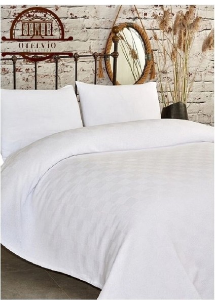 Çift Kişilik Dama Desenli Pike. Damalı Otel Pikesi 200 x 230