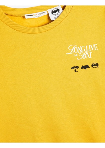 Erkek Çocuk Batman Lisanslı Baskılı Uzun Kollu Pamuklu Sweatshirt 5WKB10423TK modelleri