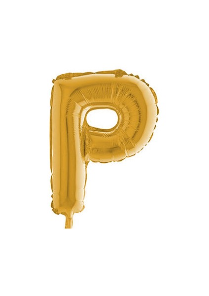 P Harfi Altın Folyo Balon 40 Inch 90 cm