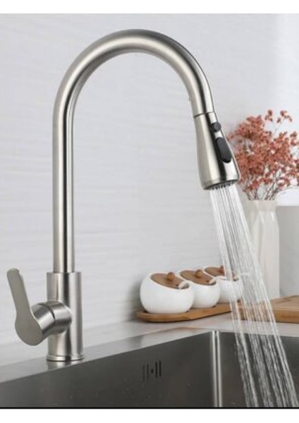 Spiralli Fonksiyonel Başlıklı Mutfak Evye Bataryası Inox fiyatları