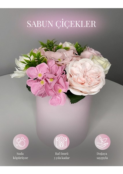 Sabun Çiçek Buketi - Hediye Kutusu - Kız Isteme Çiçeği - Söz Nişan Nikah -Solmayan Çiçek