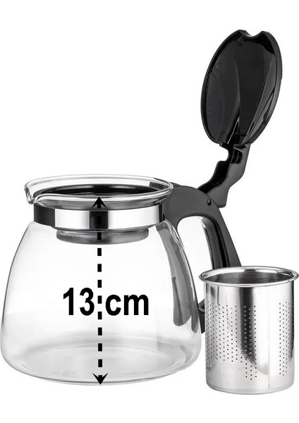 Süzgeçli French Press Cam Demlik 900 ml Bitki Çayı Demliği 720944