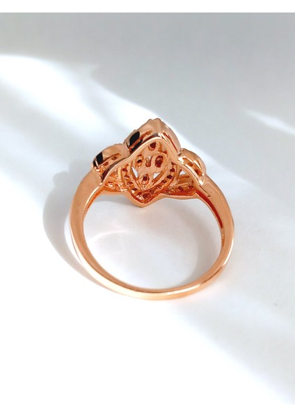 925 Ayar Gümüş Gold Yaprak Tasarım Zarif Kadın Yüzük Doğum Günü Hediye No:19 fiyatları
