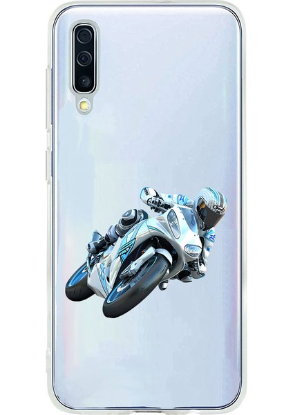 Samsung A50 Uyumlu Motorcu Desenli Silikon Kılıf