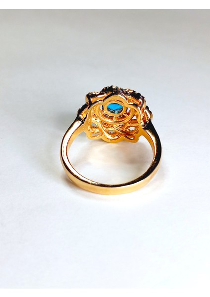 925 Ayar Gümüş Gold Gül Tasarım Zarif Kadın Yüzük Doğum Günü Hediye No:13 fırsatları