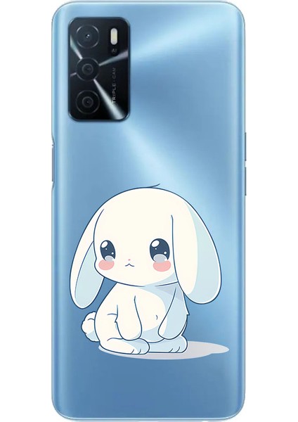 Oppo A16 Uyumlu Üzgün Tavşan Desenli Silikon Kılıf