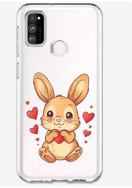 Samsung M30S Uyumlu Aşık Tavşan Desenli Silikon Kılıf