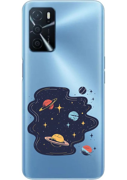 Oppo A16 Uyumlu Gezegenler Desenli Silikon Kılıf