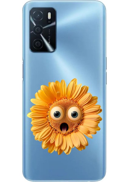 Oppo A55 Uyumlu Şaşkın Çiçek Desenli Silikon Kılıf
