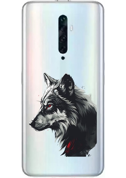Oppo Reno 2z Uyumlu Kurt Yüzü Desenli Silikon Kılıf