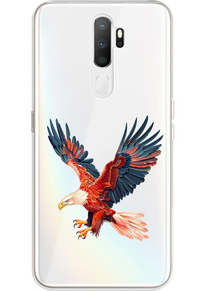 Oppo A9 2020 Uyumlu Uçan Kartal Desenli Silikon Kılıf