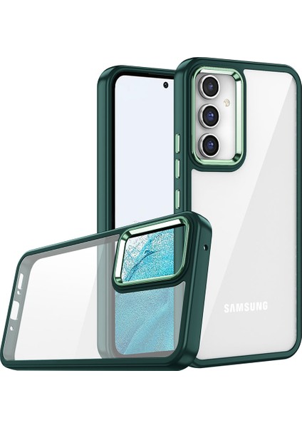 Samsung Galaxy A14 Kılıf Kamera Çıkıntılı Arkası Şeffaf Köşeleri Parlak Renkli Işlemeli Flora Kapak