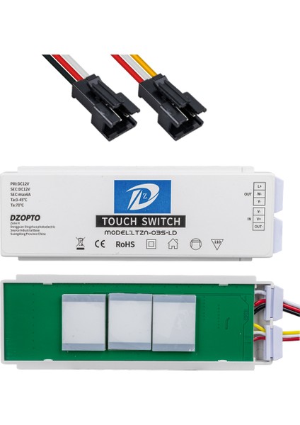 Üç Tuşlu 3 Renk LED Şerit Dokunmatik Kontrol Butonu (Akıllı Ayna Modülü) LTZN-035-LD (4434)