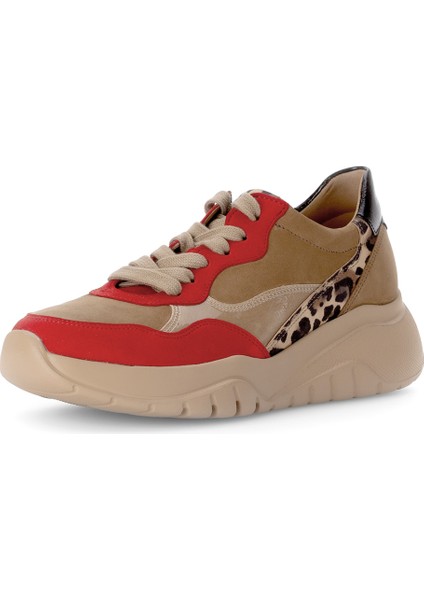 53451 Gabor Kadın Leopar Detaylı Sneaker Ayakkabı 4.0-7.5