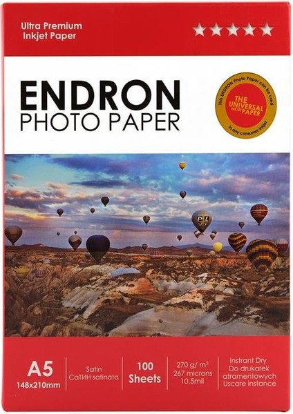 100 Adet 15X21CM Endron Photo Paper Satin  270GSM Fotoğraf Kağıdı