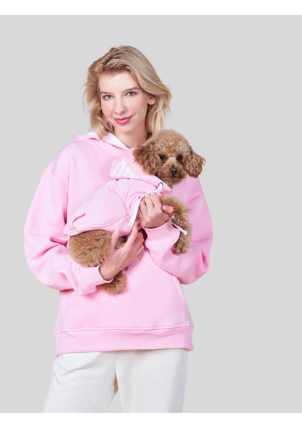 Oversize Pembe Magnet Hoodie Sahipler Için