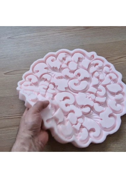 38cm Yuvarlak Aplik Dekor Silikon Kalıp K-1328 indirimleri