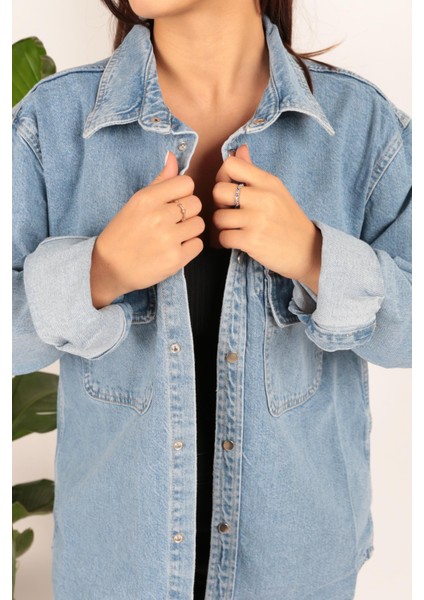 7348 Dublın Kadın Jean Gömlek indirimleri