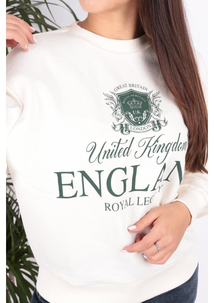 24K0142K1 Kadın Oversize Baskılı Sweat indirimleri