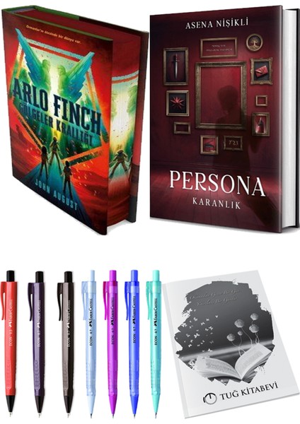 Persona Karanlık Ciltli ve Arlo Finch Gölgeler Krallığı Ciltli John August 2li Set + Hediyeli