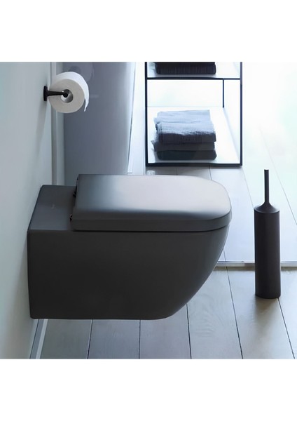 D-Neo Rimless Mat Antrasit Asma Klozet 2577398975, Duravit Yavaş Kapak