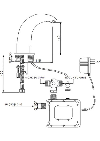 Elite Fotoselli Lavabo Bataryası Siyah 510523B