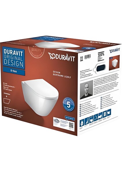 D-Neo Rimless Asma Klozet + Duravit Yavaş Kapak 45773900A1