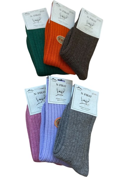 Yünlü Kadın Renkli 6 Çift Soket Çorap fiyatları