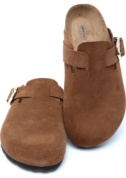 K14616SD Kifidis Soft Step Kadın Süet Deri Sabo Mantar Terlik 36-41